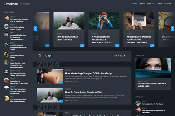 Timelines WordPress Theme