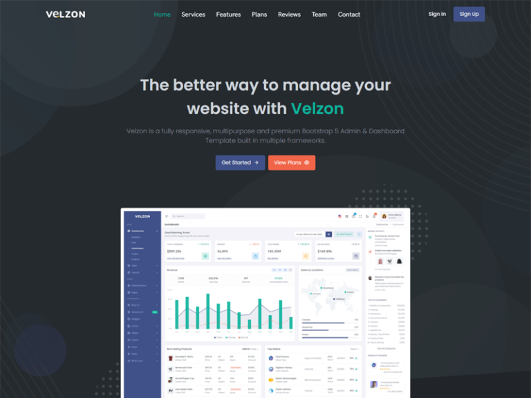 Velzon Admin Dashboard Template