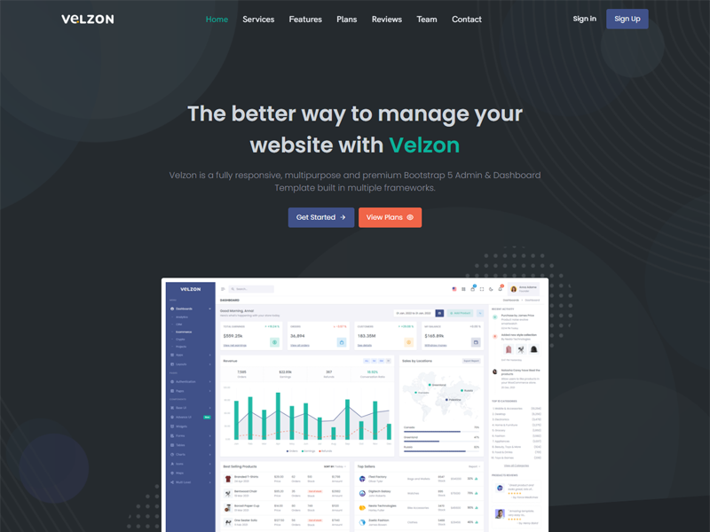 Velzon Admin Dashboard Template