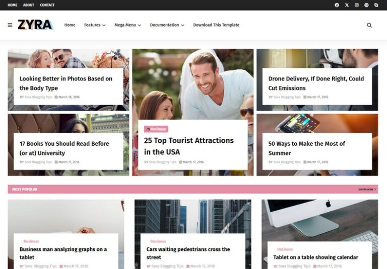 Zyra Blogger Template